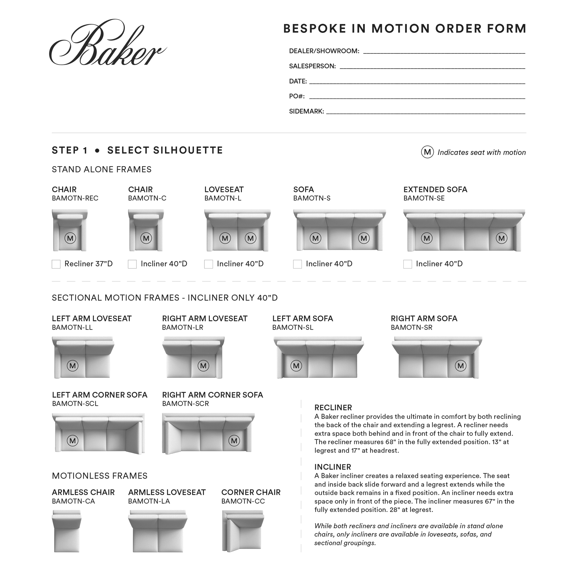 Bespoke in Motion Order Form